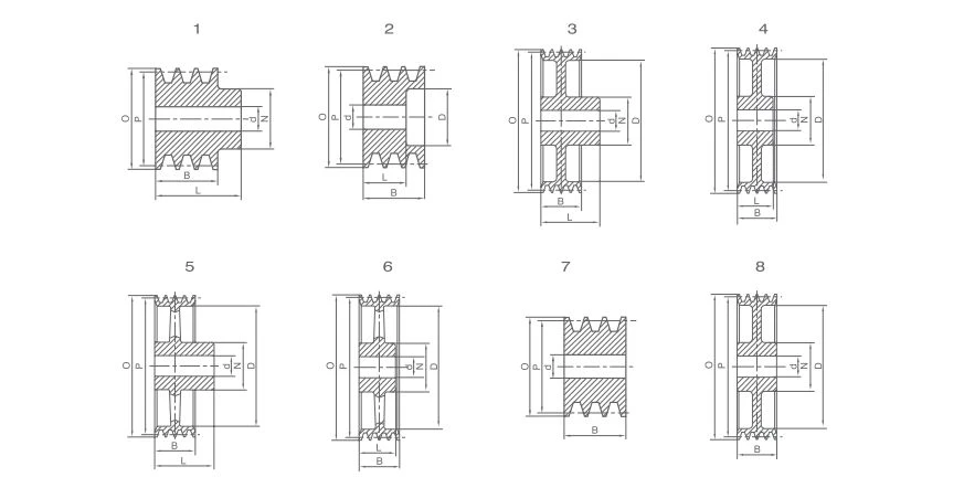 SPB-1 Stock Bore V-pulleys