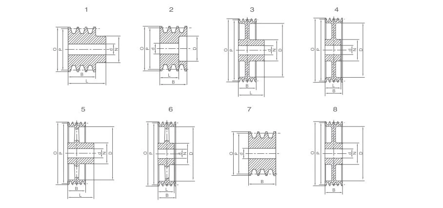 SPB-2 Stock Bore V-pulleys SPB-2 Stock Bore V-pulleys